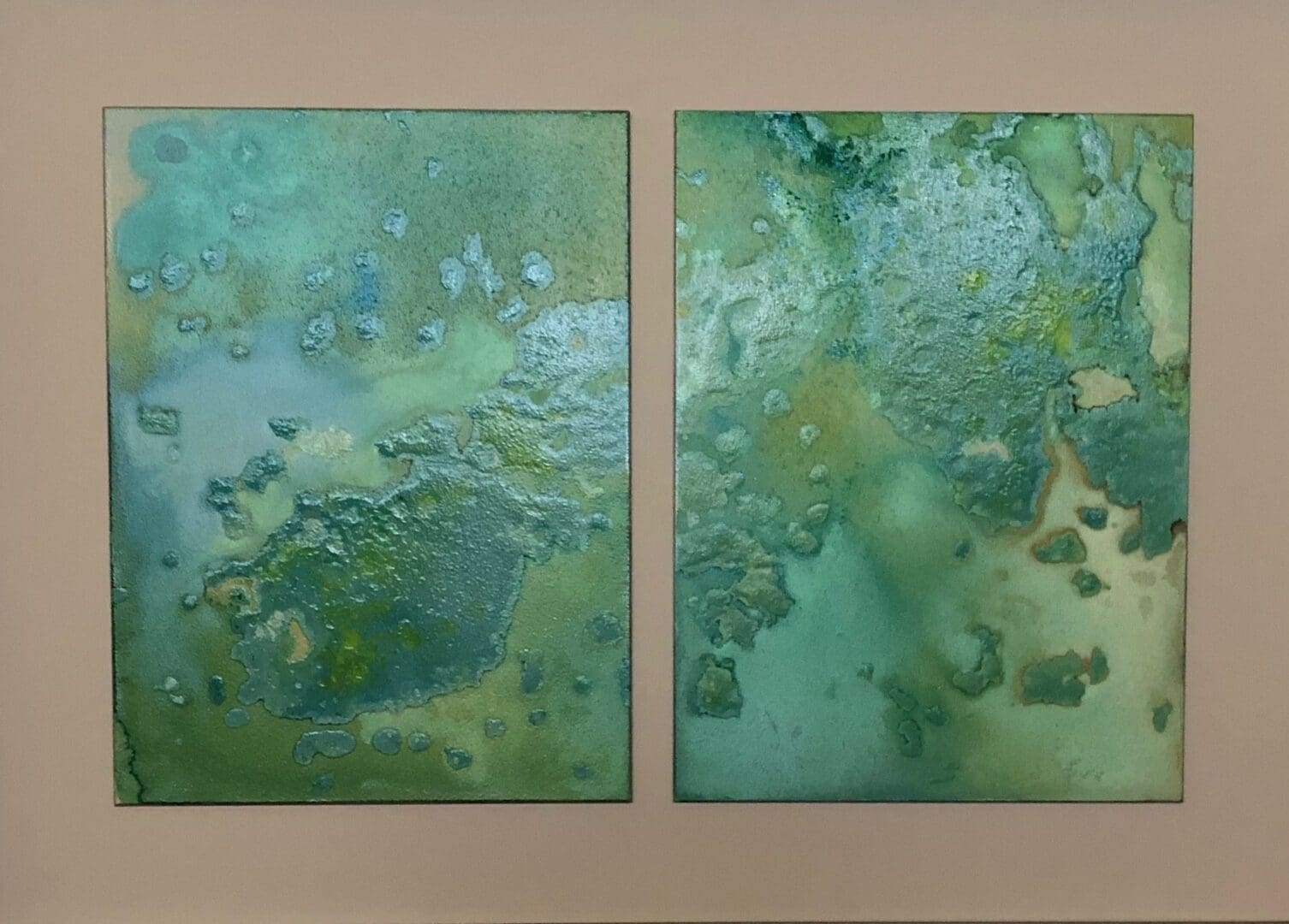 Two painting hung side by side but looks same